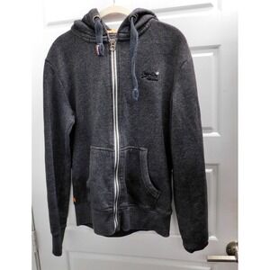 Superdry Gray Zip Up‎ Hoodie sz M